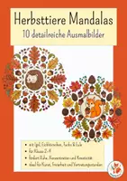 Vorschau - Mal- und Bastelvorlagen - Herbsttiere Mandalas Grundschule – 10 detailreiche Ausmalbilder Klasse 2–4 - Deckblatt