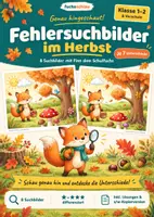 Vorschau - Arbeitsblätter - Fehlersuchbilder Herbst – 8 Suchbilder mit Finn dem Schulfuchs - Deckblatt