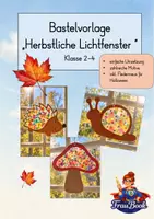 Vorschau - Stundenentwürfe - Herbst-Fensterbilder basteln | Kunst | Schneidevorlagen für Grundschule - Deckblatt
