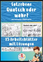Vorschau - Arbeitsblätter - Lesegenauigkeit auf Satzebene - Quatsch oder wahr? - Deckblatt