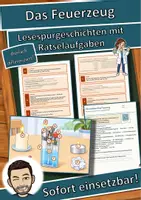 Vorschau - Arbeitsblätter - Das Feuerzeug – Lesespurgeschichte mit Rätselaufgaben (Klasse 8) - Deckblatt