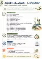 Vorschau - Arbeitsblätter - Englisch Klasse 6 – Grammatikdiagnose und Adjectives & Adverbs im Paket - Seite 1