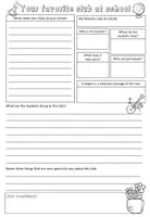 Vorschau - Arbeitsblätter - Clubs at school / Writing - Deckblatt