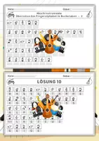 Vorschau - Arbeitsblätter - Arbeitsblätter zum Fingeralphabet der Gebärdensprache – Thema (Musikinstrumente) - Seite 1