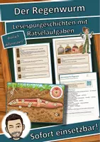 Vorschau - Mal- und Bastelvorlagen - Der Regenwurm – Lesespurgeschichte mit Rätselaufgaben (Klasse 8) - Deckblatt