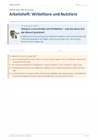Vorschau - Arbeitsblätter - Arbeitsheft: Wirbeltiere und Nutztiere - Deckblatt