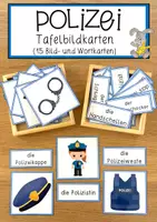 Vorschau - Anderer Materialtyp - Polizei Tafelbildkarten (15 Bild- und Wortkarten) - Deckblatt