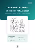 Vorschau - Arbeitsblätter - Wald im Herbst | 5 Lesetexte mit Aufgaben & Lösungen | Leseverständnis Klasse 3–4 - Deckblatt