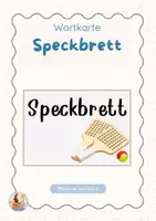 Vorschau - Merkblätter - Speckbrett Wortkarte | zur Einführung des Spiels - Deckblatt