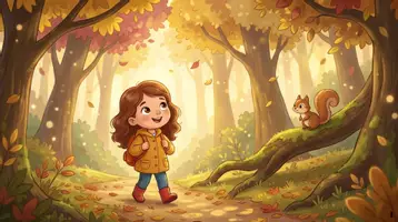 Aperçu - Cartes / Images - La promenade dans la forêt d’automne | Kamishibaï pour enfants de maternelle - Page 1