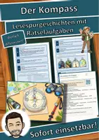 Vorschau - Arbeitsblätter - Der Kompass – Lesespurgeschichte mit Rätselaufgaben (Klasse 8) - Deckblatt