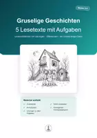 Vorschau - Arbeitsblätter - Gruselgeschichten – 5 Lesetexte mit Aufgaben | Leseverständnis Klasse 3–4 - Deckblatt
