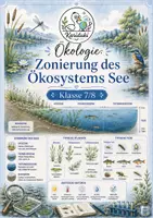 Vorschau - Arbeitsblätter - Ökosystem See: Zonierung – Arbeitsblatt mit Lösung | Klasse 7/8 - Deckblatt