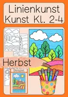 Vorschau - Arbeitsblätter - Kunst Herbst Linien und Muster Klasse 2 - 4 - Deckblatt