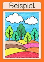 Vorschau - Arbeitsblätter - Kunst Herbst Linien und Muster Klasse 2 - 4 - Seite 1
