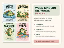 Vorschau - Fördermaterial/Inklusion - Was brauche ich gerade? 🐉 Bedürfniskarten mit Bruno | Selbstregulation KG–2. Klasse - Seite 3