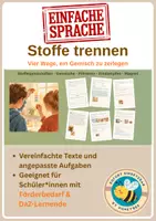 Vorschau - Unterrichtsreihen - Trennverfahren – Arbeitsheft in einfacher Sprache | Chemie Klasse 7/8 | Förderschule, Inklusion & DaZ - Deckblatt