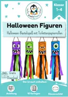 Vorschau - Mal- und Bastelvorlagen - Freebie Halloween Herbst basteln Kunst Grundschule | Hängefiguren aus Klopapierrollen | Bastelvorlagen & Halloween Deko | Klasse 1-4 - Deckblatt