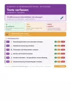 Vorschau - Arbeitsblätter - Texte verfassen Deutsch 10 Mittelschule - Deckblatt
