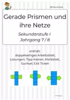 Vorschau - Arbeitsblätter - Netze gerader Prismen – Grund- & Seitenflächen (Kl. 8) - Deckblatt
