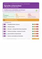 Vorschau - Arbeitsblätter - Sprache untersuchen Deutsch 10 Mittelschule - Deckblatt