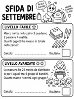 anteprima - Esercizi - Le Sfide del Bruco Curioso
Calendario Matematico dell'Anno Scolastico | Logica e Calcolo Classe 3ª-4ª DSA/BES - Pagina 2