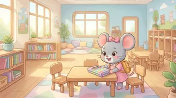Aperçu - Cartes / Images - Kamishibai – La petite souris partage ses crayons | L’école et le partage - Page 1