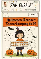 Vorschau - Stundenentwürfe - Halloween Freiarbeit Mathe Klasse 1 – Zehnerübergang bis 20 Zahlenraum bis 20 - Deckblatt