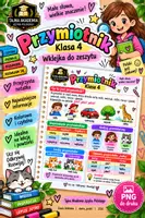 zapowiedź - Przymiotnik – wklejka do zeszytu | Klasa 4 | - obwoluta