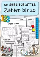 Vorschau - Arbeitsblätter - Zahlen, Zählen und Mengen | Arbeitsblätter | Mathe Klasse 1 - Deckblatt