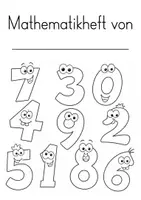 Vorschau - Mal- und Bastelvorlagen - Mathematikheft & Zahlenheft – 5 Designs zum Ausmalen - Seite 1