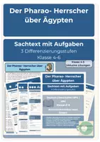 Vorschau - Arbeitsblätter - Sachtext Ägypten Pharaonen Macht 3fach differentiert Klasse 4-6 - Deckblatt