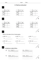 Vorschau - Test - Mathearbeit Klasse 3 - Deckblatt