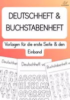 Vorschau - Mal- und Bastelvorlagen - Deutschheft & Buchstabenheft – 6 Designs zum Ausmalen - Deckblatt