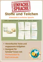 Vorschau - Arbeitsblätter - Stoffe und Teilchen – Arbeitsheft in einfacher Sprache | Chemie Klasse 5–7 | Förderschule, Inklusion & DaZ - Deckblatt