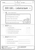 Vorschau - Arbeitsblätter - Igel Arbeitsblatt – Arbeitsblätter für die 2. Klasse - Seite 1
