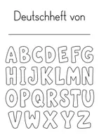 Vorschau - Mal- und Bastelvorlagen - Deutschheft & Buchstabenheft – 6 Designs zum Ausmalen - Seite 1
