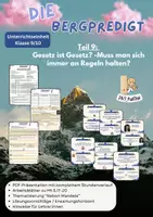 Vorschau - Arbeitsblätter - Die Bergpredigt: Gesetz ist Gesetz? (Mt 7,17-20) (Kl.9/10) - Deckblatt