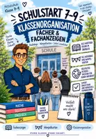 Vorschau - Anderer Materialtyp - Schulstart 7–9 | Klassenorganisation – Fächer-Aushänge & Wimpelkarten - Deckblatt