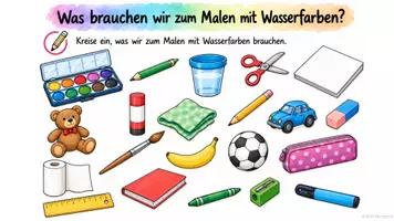 Vorschau - Unterrichtsreihen - Umgang mit Wasserfarben - Einführung / Wasserfarbenführerschein - Seite 1