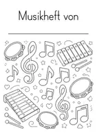Vorschau - Mal- und Bastelvorlagen - Musikheft – 4 Designs zum Ausmalen - Seite 1