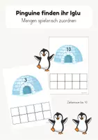Vorschau - Arbeitsblätter - Pinguine finden ihr Iglu – Mengen spielerisch zuordnen (ZR 10) - Deckblatt