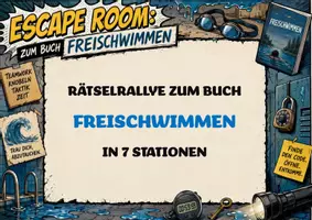 Vorschau - Spiele - Freischwimmen | Unterrichtsmaterial | Escape Room | Quiz | Unterrichtsmaterial | Deutsch Klasse 6-9 | mit Lösungen - Deckblatt