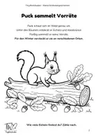 Vorschau - Arbeitsblätter - Mitmachgeschichte ab 3 Jahren zum Ausmalen, Zählen und Entdecken – mit kindgerechtem Sachwissen über Eichhörnchen. - Seite 2