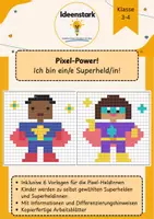 Vorschau - Mal- und Bastelvorlagen - Pixelkunst, Kunst Klasse 4, Kunst Klasse 3, Pixelbilder - Deckblatt