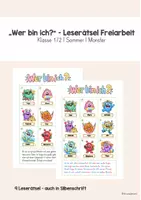 Vorschau - Arbeitsblätter - Leserätsel Klasse 2 "Wer bin ich?" Freiarbeit - Deckblatt