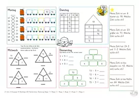 Vorschau - Arbeitsblätter - Mathe Wochenaufgaben Klasse 2 (Anfang) mit Lösungen - Seite 3
