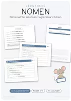 Vorschau - Arbeitsblätter - Lerntheke Nomen - Namenwörter erkennen, begleiten und bilden - Deckblatt