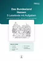 Vorschau - Arbeitsblätter - Bundesland Hessen – 5 Lesetexte mit Aufgaben | Leseverstehen Klasse 3–4 - Deckblatt