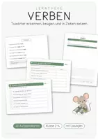 Vorschau - Stationenlernen - Lerntheke Verben - Tuwörter erkennen, beugen und in Zeiten setzen - Deckblatt